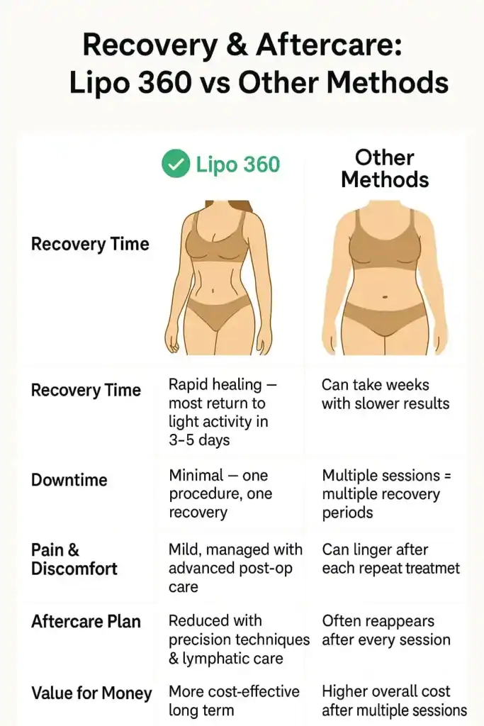 Recovery and Aftercare for Fat-Dissolving Surgery 2 Table to show fat dissolving injection aftercare Shepperton Green